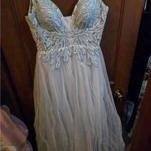 Elegant Silver Embellished Dress